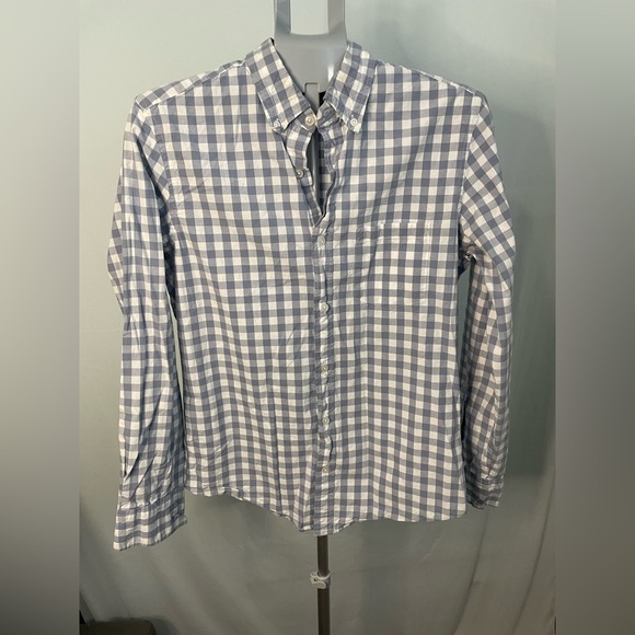 J crew‎ Men's light Blue Checkered Shirt slim fit size medium - Picture 1 of 5